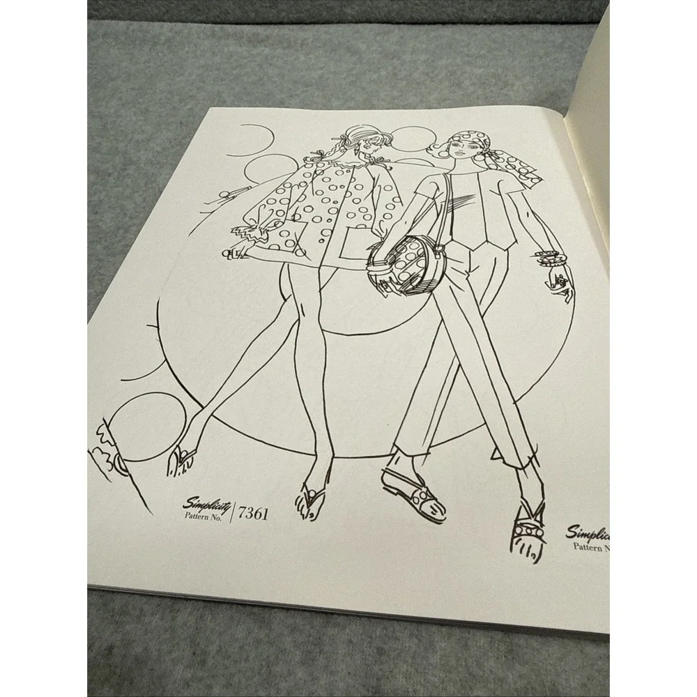 New Fashion Simplicity Sewing Vintage Pattern Clothing Store Adult Coloring Book